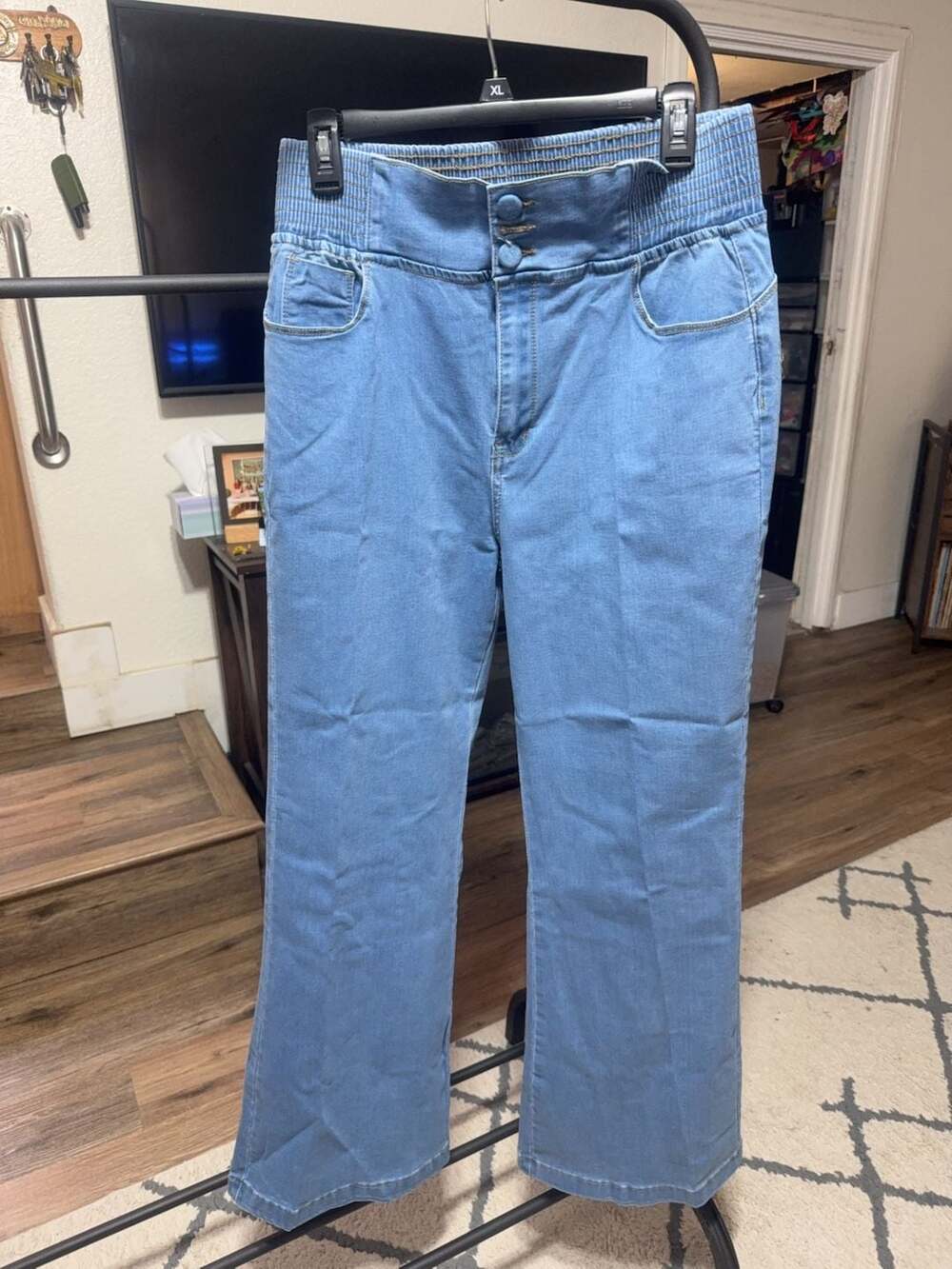 ChicMe High Waisted Elastic Waist Flare Jeans Size XL